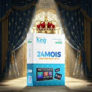 Abonnement IPTV King365 TV 24 mois premium avec couronne, king365 iptv officiel, abonnement iptv 24 mois stable et pas cher longue durée.