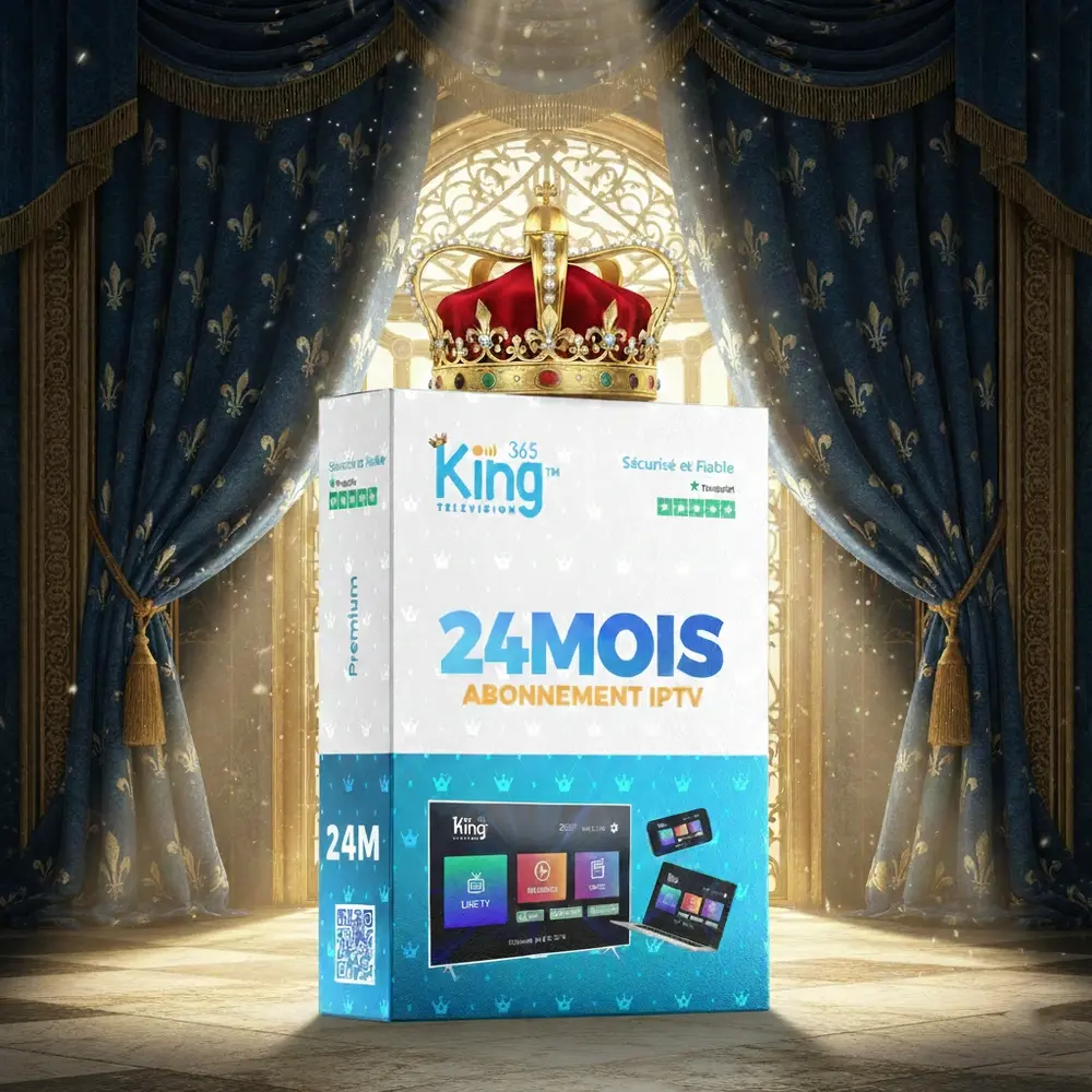 Abonnement IPTV King365 TV 24 mois premium avec couronne, king365 iptv officiel, abonnement iptv 24 mois stable et pas cher longue durée.